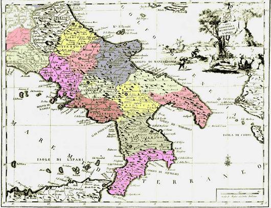 Carta geografica del Regno di Napoli